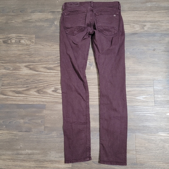 Rag & Bone Womens Skinny Jeans 25 Mid Rise Eggplant Purple Cotton Blend - Picture 3 of 5